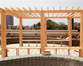 四川防腐木花架案例